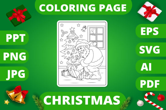 A Cute Christmas Coloring Page for Handmade Graphics