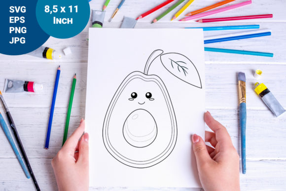 A Graphic Designer's Review of the Cartoon Avocado Coloring Page