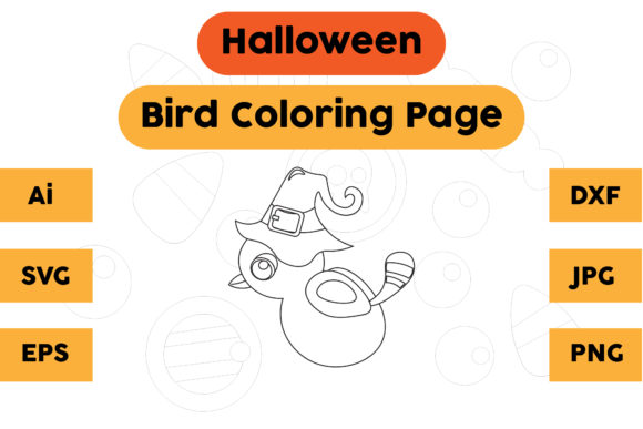 A Halloween Bird Design for Embroidered Projects