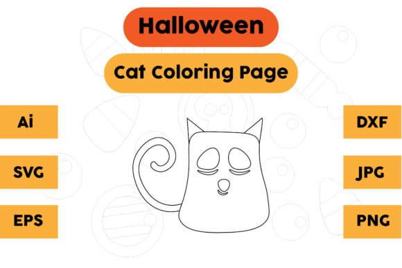 A Halloween Cat Graphics Review for Crafters & Coloring Pages