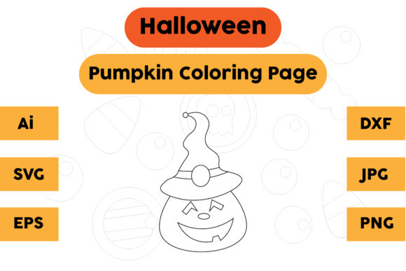 A Pumpkin 08 Coloring Page for Graphics & Seasonal Design