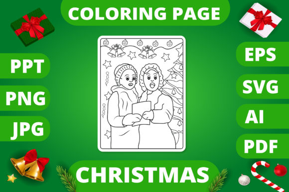 Christmas Coloring Page for Kids V2: A Graphic Design Asset Review