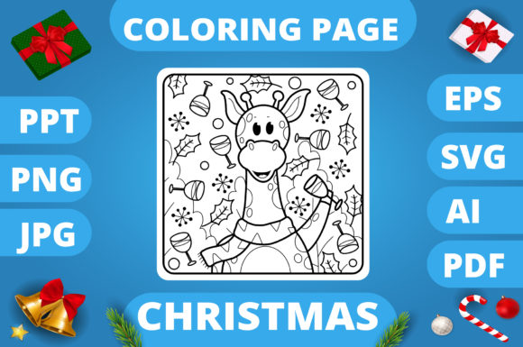 Christmas Coloring Page Graphics for Handmade Businesses