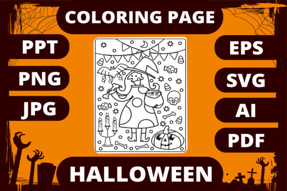 Cute Halloween Graphics for Printable Coloring Pages