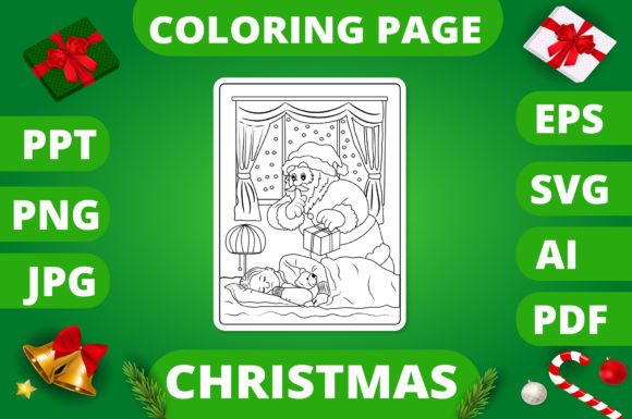 Evaluating Christmas Coloring Page for Kids 20 V2 as a Brand Graphic