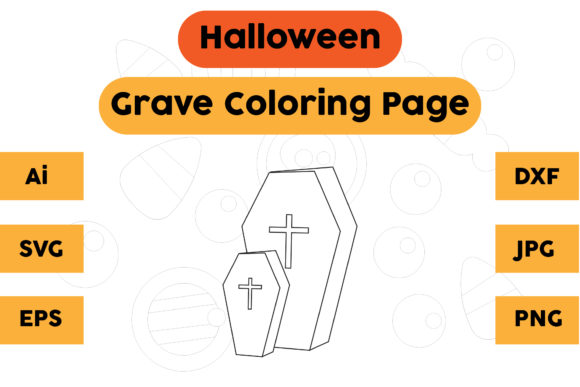 Halloween Coloring Page Grave 01: A Designer's Review for Graphics & Content