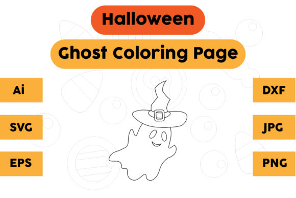 Halloween Ghost Coloring Page as a Commercial Graphics Asset