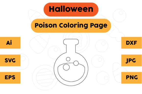Poison 09 Halloween Graphics for Branding and Coloring Pages