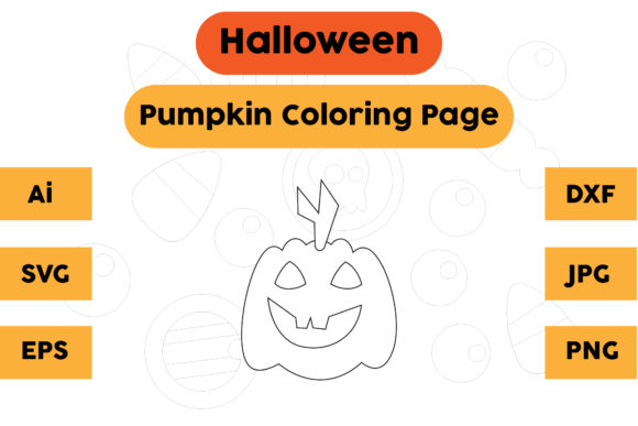 Pumpkin 04 Halloween Coloring Page for Digital Graphics